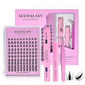 Manga Lash Clusters Kit - C Curl, 8-16MM With Invisible Clear Band & Waterproof Bond/Seal Kit for Anime Lashes | Wispy, Natural Look, Easy DIY Application
