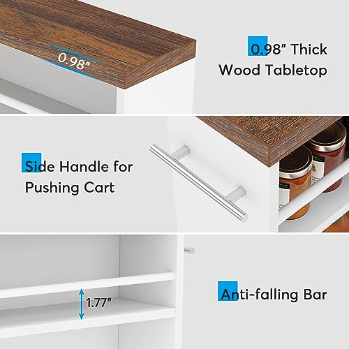 Modern Slim Storage Cart - 4-Tier Narrow Rolling Utility Cart for Kitchen & Laundry