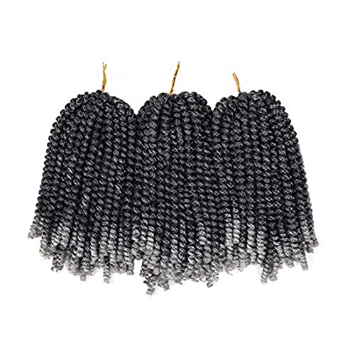 Spring Twist Crochet Hair 8 Inch - Grey M1B Variation of THIS Listing
