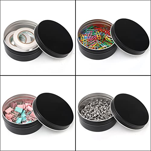24 Pack Aluminum Tin Cans with Screw Top Lids - 8 oz Food & Cosmetic Storage