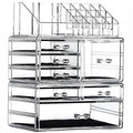 Medium Stackable Acrylic Makeup Organizer with 7 Drawers and Top Tray