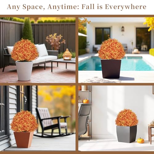 24-Inch Artificial Boxwood Topiary Balls for Outdoor Fall Decor