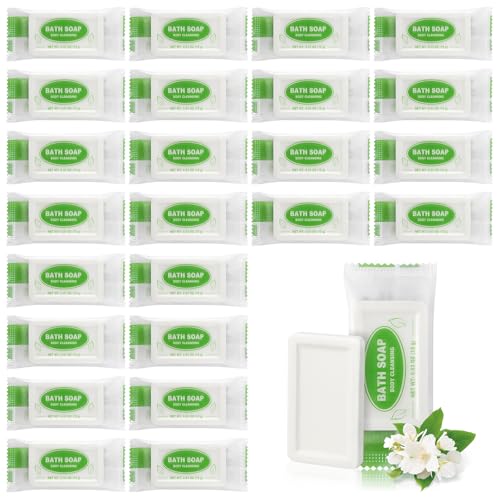 Mini Travel Size Bar Soap Bulk - Pack of 25,Individually Wrapped 0.53 oz/15 grams Small Disposable Hotel Soap Bars for Vacation,Camping,Guest,Homeless,Charity,Church