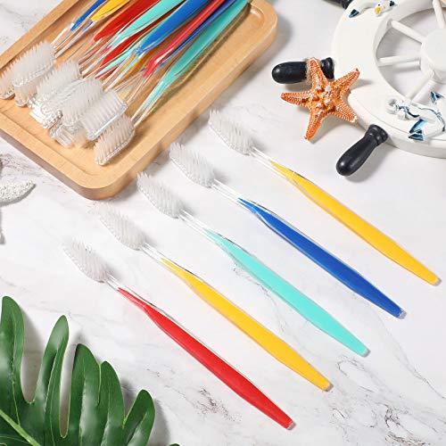 Patelai Vivid 200Pcs Disposable Travel Toothbrushes, Medium Soft Bristle, Individually Wrapped