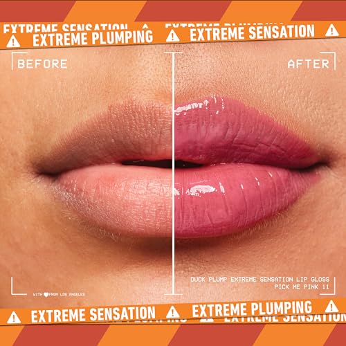 NYX PROFESSIONAL MAKEUP Duck Plump High Pigment Plumping Lip Gloss with Spicy Ginger, Vegan Lip Makeup - Pick Me Pink (Soft Rose Pink)
