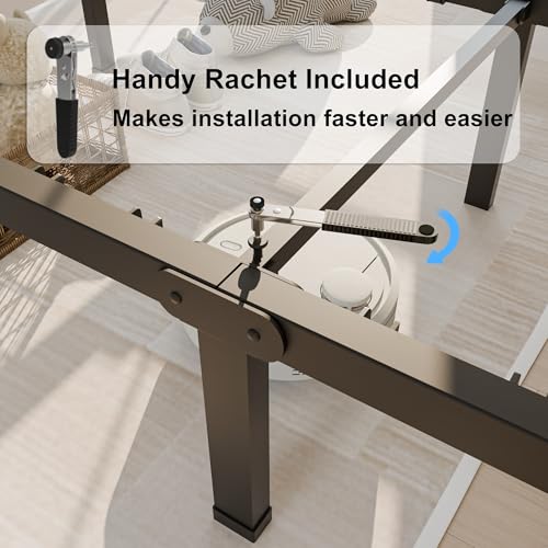 Yitong Angel 14 Inch Full Size Heavy Duty Metal Bed Frame with Rounded Corners, Headboard Holes & No Box Spring Needed