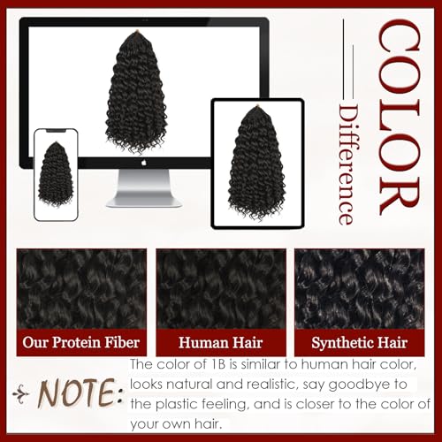 120 Strands Crochet Hair 12 Inch 1B - Easy Install, Soft Curly Protective Style