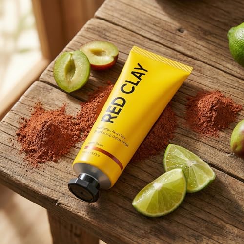 Australian Red Clay Face Mask, Mineral-Rich Detox Mud Mask with Kakadu Plum, Gentle Clay Mask for All Skin Types, 3.52 oz (2)