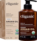 Cliganic Organic Argan Oil 8 oz - Pure Cold Pressed Multi-Purpose Face & Hair Oil