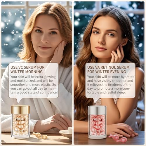Vitamin C & Retinol Serum Capsules Set - 96 Travel-Friendly Single-Use Pouches