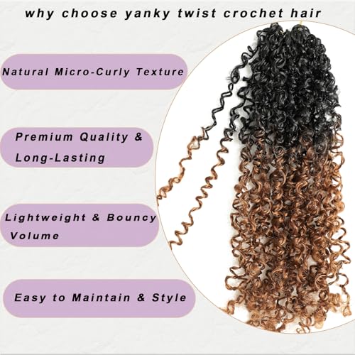 8 Inch Yanky Twist Crochet Hair for Black Women - 8 Packs OT30