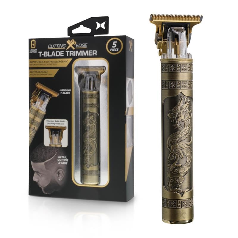 Rechargeable Men’s T-Blade Trimmer with Guide Combs & Ergonomic Design