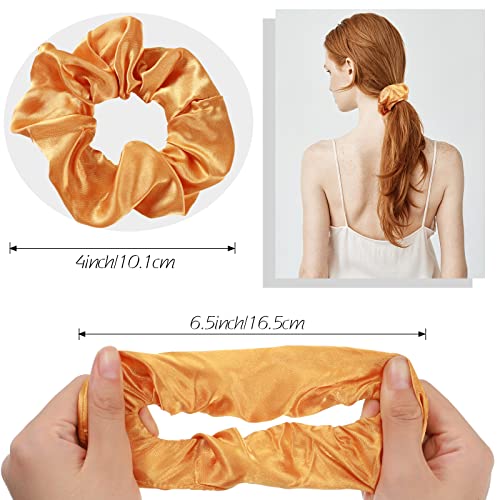 Multicolor Satin Hair Scrunchies Bulk Ponytail Holders - 200 Pieces