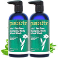 3-in-1 Tea Tree Shampoo Body & Foot Wash - 16oz Pack of 2