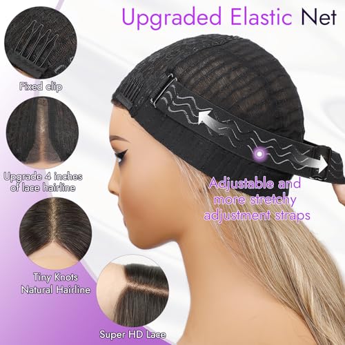 Blonde Wigs for Women 30 Inch Long Wavy Lace Glueless Ombre Blonde