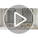 Matte Black Wavy Bathroom Wall Mirror 24x36 Solid Wood Frame - Vertical or Horizontal Mount
