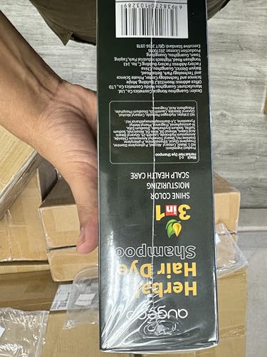 Black Permanent Hair Color Shampoo 500ML - Herbal Fast Cover Gray & White Hair