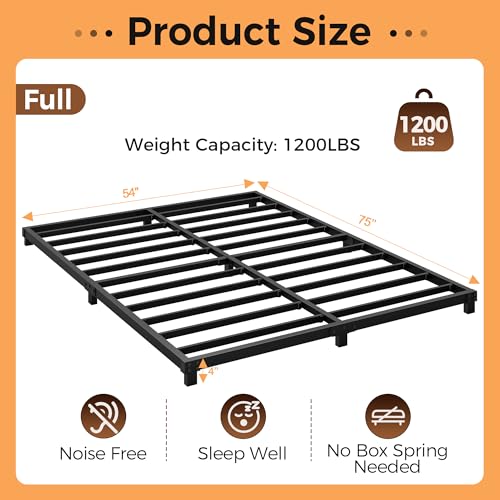 Full Size Metal Bed Frame - Low Profile Heavy Duty Platform Bed - Variation of THIS listing