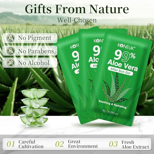 D-200 Pack Aloe Vera Gel - 99% Pure Hydrating Face & Hair Gel, Travel Size