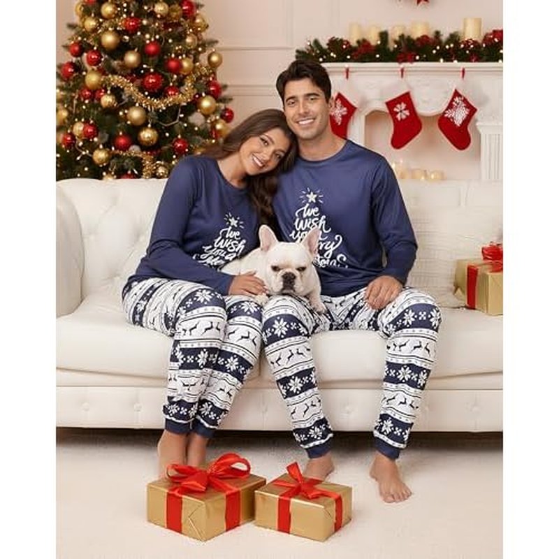 Liitrsh Family Christmas Pajamas Matching Sets Couples Christmas Pajamas Soft Warm Xmas Pjs Sleepwear for Adults Men Women