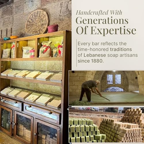 Masbanat Awaida Castile Olive Oil Bar Soap ? 3 Pack (Oud, Mint & Lavender) ? Natural Moisturizing Handmade Soap for Body & Hands ? Pure Lebanese Cold-Pressed Since 1880