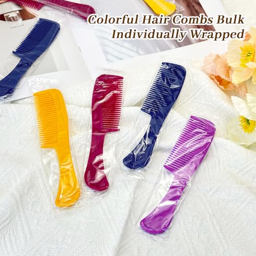 Pack of 250 Colorful Travel Hair Combs - Individually Wrapped, Portable Detanglers