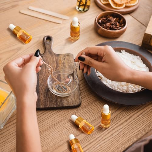 Mini Glass Oil Dropper Bottles Set 3ml Champagne Gold 200 pcs - Travel & Sample Containers