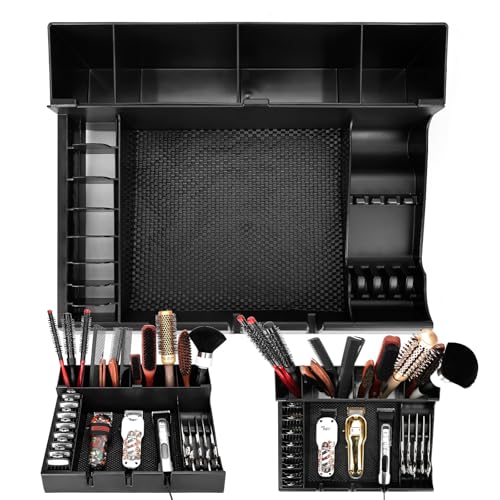15 Inch Barber Clipper Station Organizer with Removable Tray & Dedicated Slots