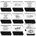 30 Pcs Inspirational Canvas Makeup Bags Gift Set for Women, Travel Organizer