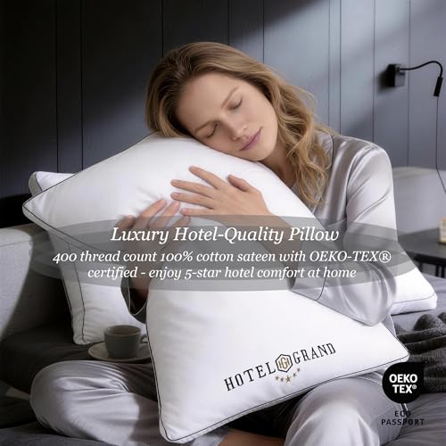 White Gusset King Pillows Set of 2 - Medium Firm Support Down Alternative