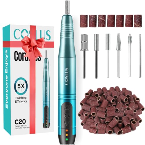 Cordless Nail Drill Electric File Kit - Gradient Blue, All-in-One Manicure & Pedicure Tool