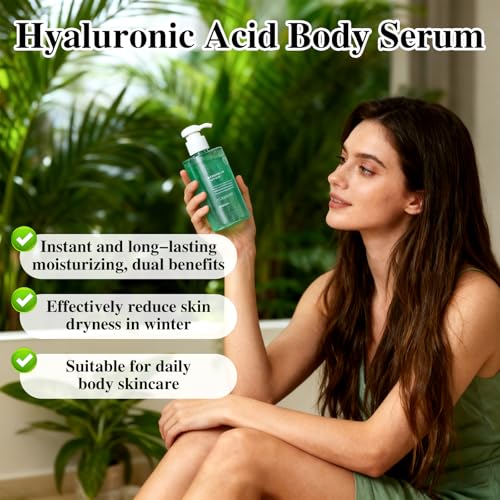 Hyaluronic Acid Body Serum for Dry Skin with Red Algae Extract - Long-Lasting Moisturizer for Men & Women