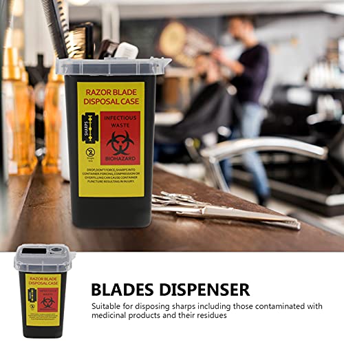 Uonlytech Blade Disposal Case, Razor Blade Bank Blade Disposal Container Safety Disposal Storage Case for Salon Men Shaver Travel