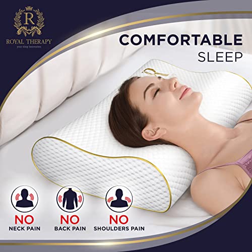 Queen Memory Foam Cervical Pillow for Neck Pain Relief 24x14x5 Inches - Contour Support