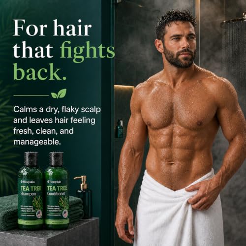 Tea Tree & Honey Shampoo & Conditioner Set - Organic, Sulfate-Free, 8oz Pack of 2
