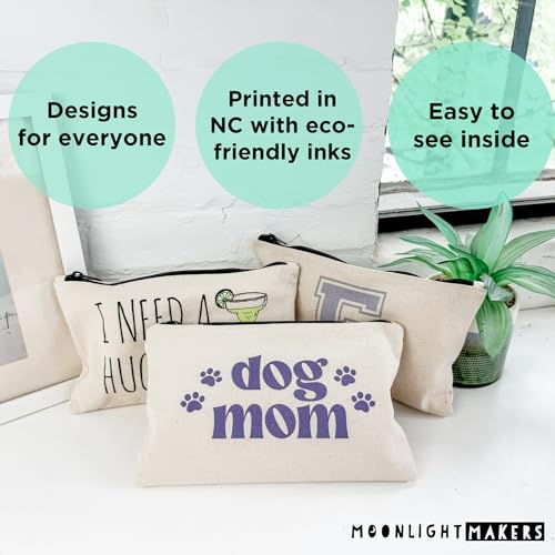 Moonlight Makers, My Anxiety Is Chronic But This Ass Is Iconic, Funny Canvas Makeup Bag, Pencil Pouch, Cute Travel Accessories for Women, 100% Cotton Cosmetic & Toiletry Bags