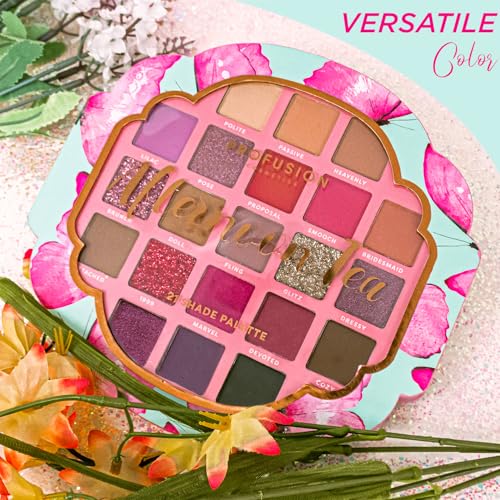 Profusion Cosmetics Afternoon Tea 21 Shades Eyeshadow Palette - Highly Pigmented with Matte & Shimmer Finishes, Blendable Texture for creating Natural to Dramatic Looks, Travel-Friendly Makeup