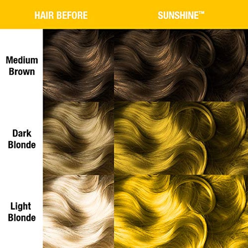 MANIC PANIC Classic Sunshine Semi Permanent Hair Color - Warm Sunflower Yellow Hair Dye for Women & Men That Lasts 4-6 Weeks - Vegan, Ammonia & Cruelty-Free - Create & Mix Custom Shades (4oz)