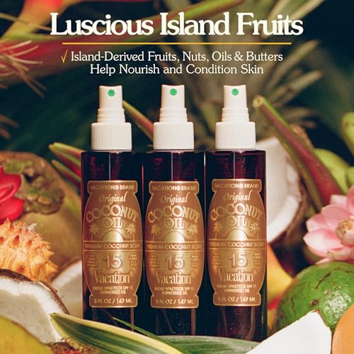 Vacation Coconut SPF 15 Sunscreen Oil Spray & Air Freshener Bundle
