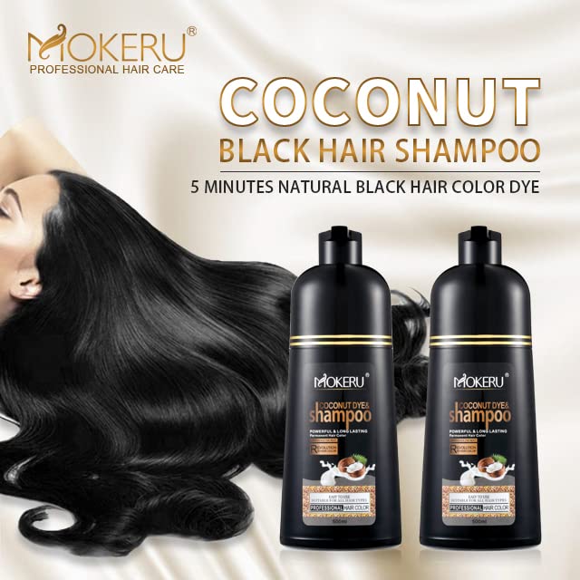 Maani Professional Coconut & Argan Oil Hair Color Shampoo 500ML - Fast, Long-Lasting Black Dye