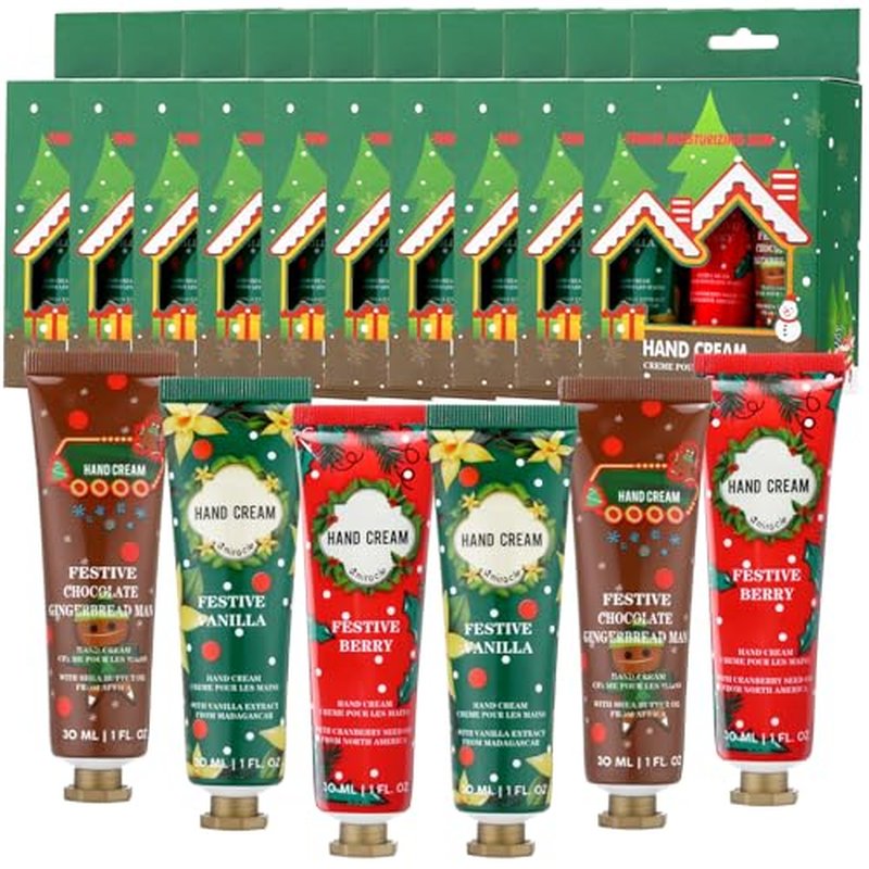 30 Pcs Christmas Hand Cream Gift Bulk with Gift Boxes Travel Size Moisturizing Hand Lotions for Christmas Stocking Stuffers Xmas Party Favors Holiday Gifts for Women Mom(Xmas Tree)