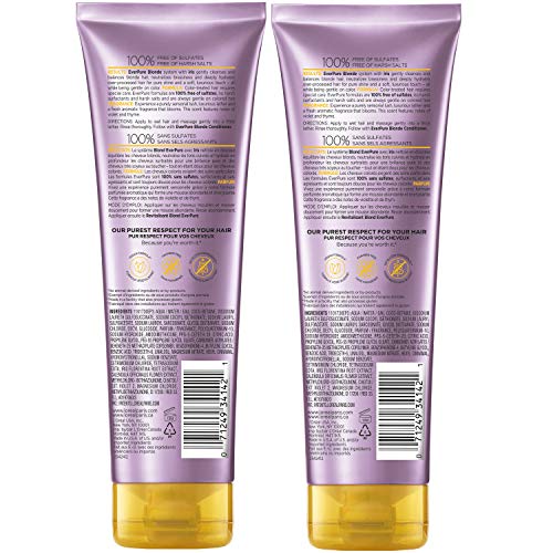 L'Oreal Paris EverPure Blonde Sulfate Free Shampoo for Color-Treated Hair, Neutralizes Brass + Balances, For Blonde Hair, 2 Count (8.5 Fl; Oz each) (Packaging May Vary)
