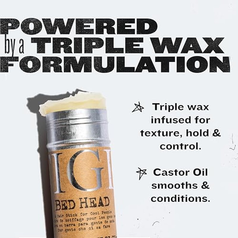 Bed Head by TIGI Hair Wax Stick ? Professional Hair Styling Wax for High-Definition Texture & All-Day, Humidity-Resistant Hold, 2.57 oz