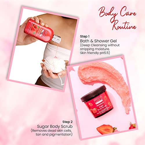 Strawberry Bath Gift Set for Women - Spa Baskets and Gift Boxes With Bath Sets