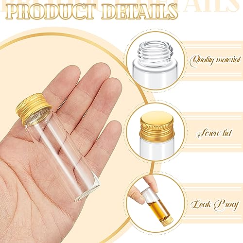 Tiny Glass Jars with Lids - 15ml Gold Cap, Set of 100