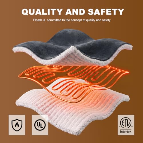 Grey 75x50 inch Wearable Heated Blanket with Foot Pockets & Sleeves