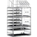Clear Makeup Drawer Organizer Set - Stackable Acrylic Storage for Vanity & Beauty Products