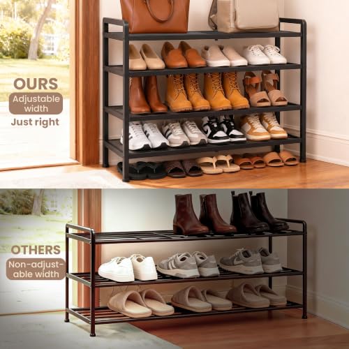 Varhomax 4-Tier Expandable Shoe Rack for Closet & Entryway, Adjustable & Space-Saving