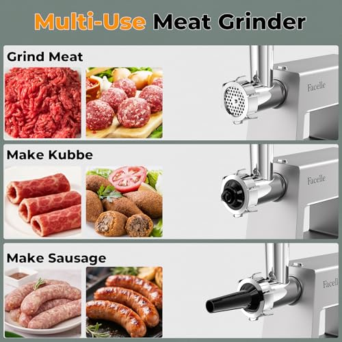 Electric Meat Grinder with Sausage Stuffer and Kubbe Maker 2000W