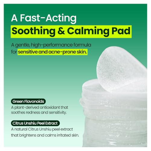 Green Flavonoid Toner Pads for Sensitive Skin - 90 pcs. | Soothing & Hydrating Facial Pads